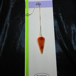Carnelian Gemstone Dowsing Pendulum Meditation Tool